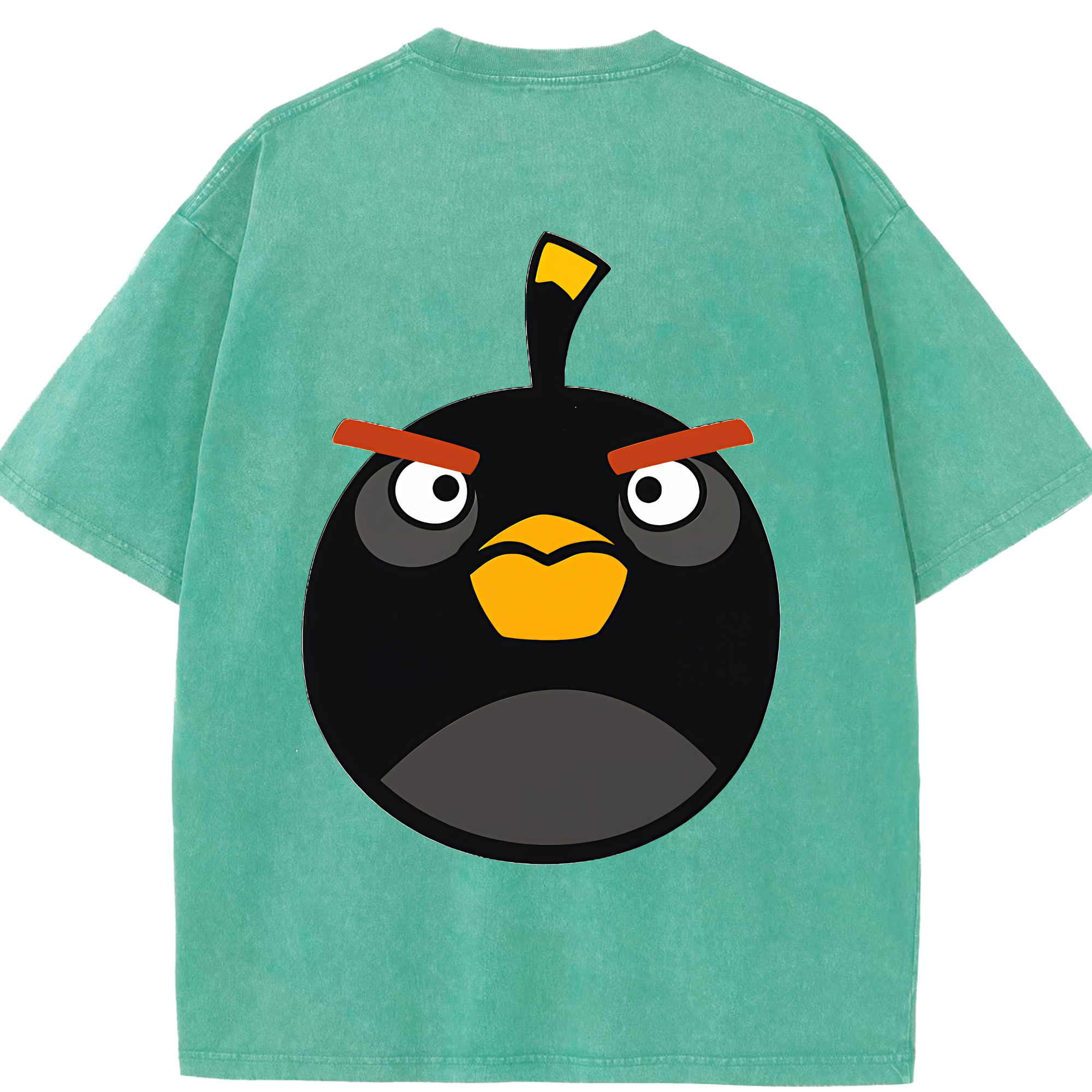 （画像用） Angry Birds アングリーバード 綿100% ヴィンテージ風 半袖Tシャツ（背面プリント）